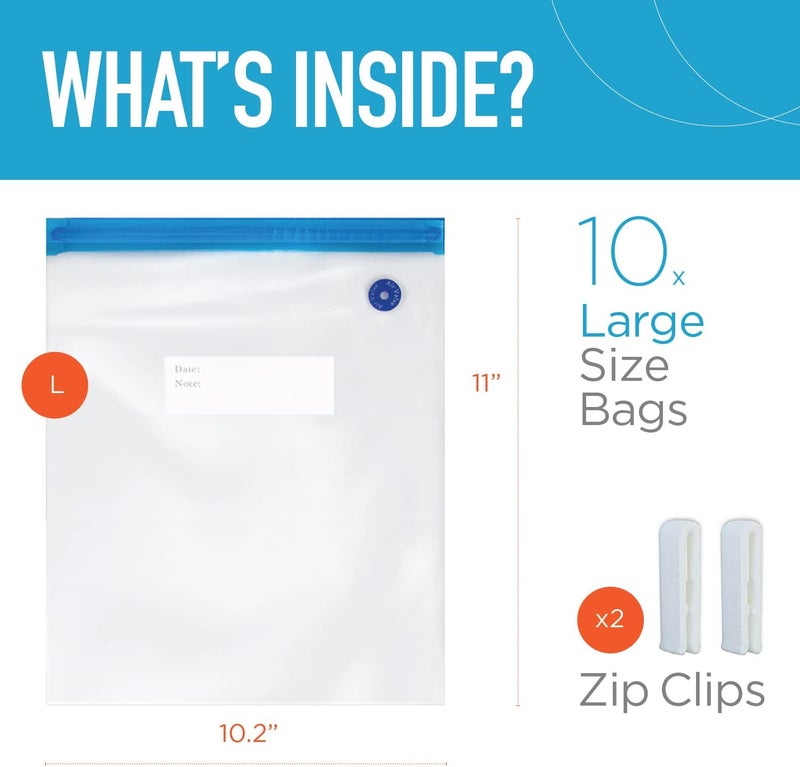 OUII Reusable Sous Vide Bags – 20 BPA-Free Quart and Gallon Size – Freezer Safe Vacuum Sealer Food Storage – Compatible with Joule, Anova, and All Sous Vide Machines - Image 3